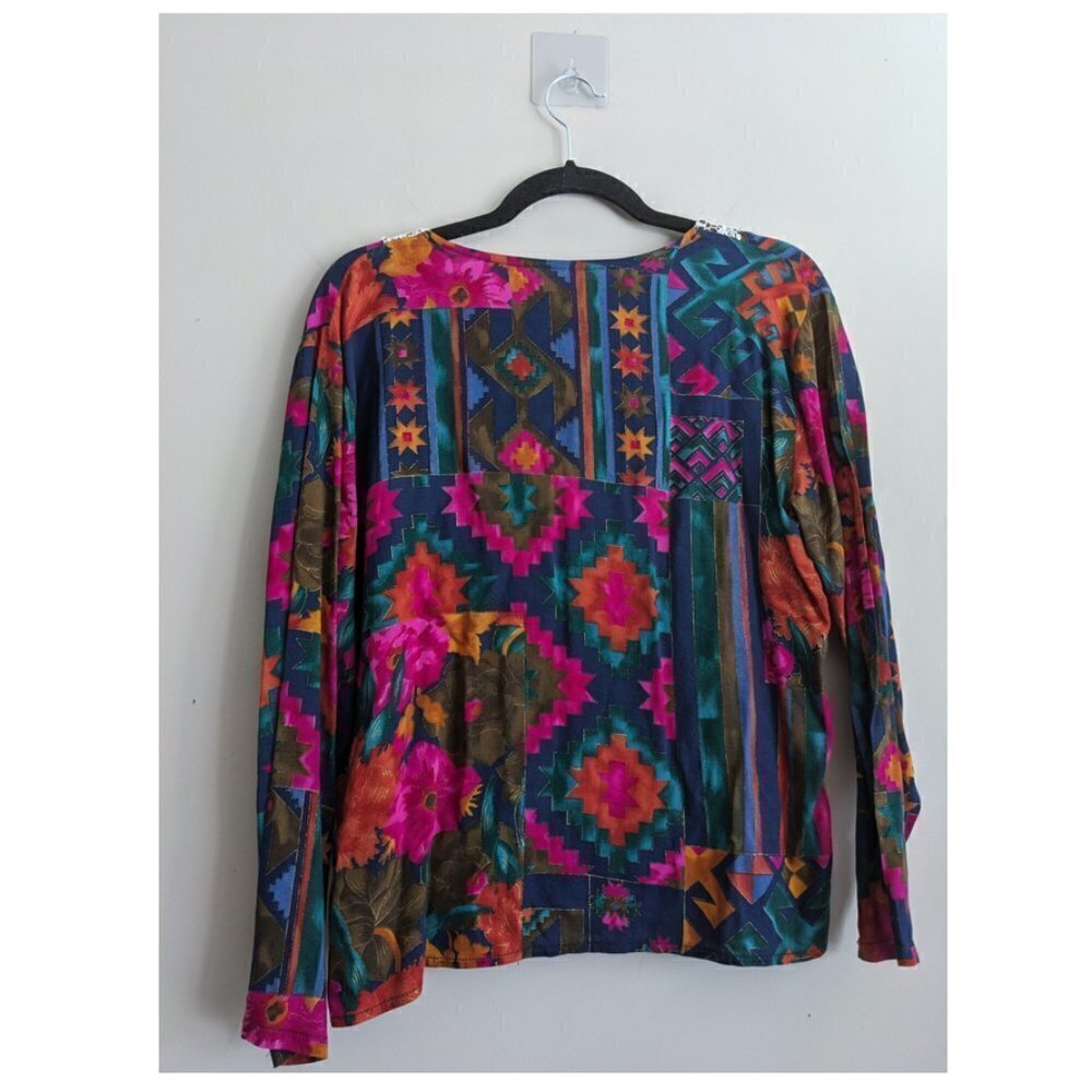 Vintage Faux Lace Bib Blouse - Picture 4 of 8